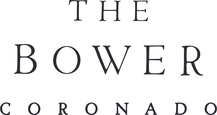 The Bower Coronado logo with the word &ldquo;THE&rdquo; at top, &ldquo;BOWER&rdquo; in large letters, and &ldquo;CORONADO&rdquo; spaced below. logo on footer section.