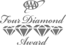 The image shows the AAA Four Diamond Award logo with stylized diamond shapes and cursive text.